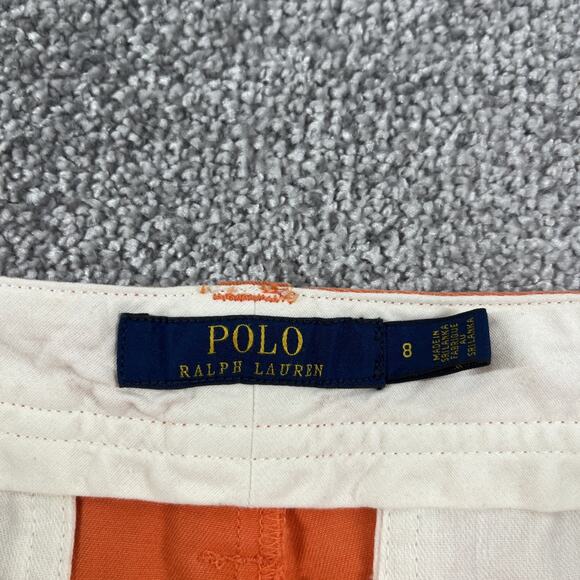 Polo Ralph Lauren Shorts Womens 8 Chino Cotton Pony Preppy Classic Orange - Picture 2 of 10